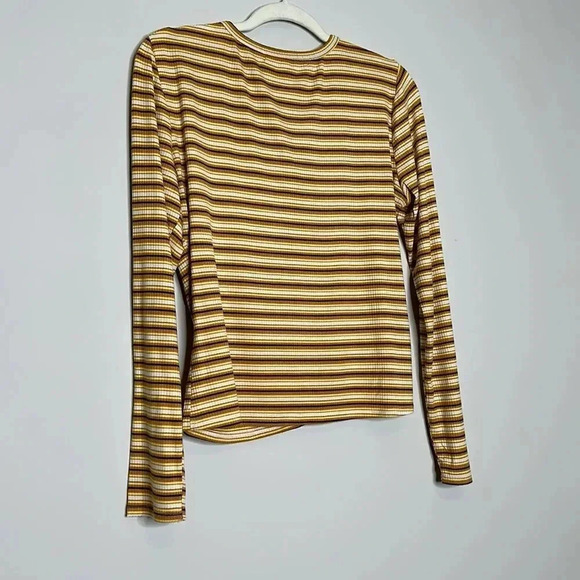 Gypsies Moondust Juniors Striped Ribbed-Knit T Mustard Stripe L - Picture 7 of 7